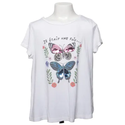 T-shirt (Vit, Flerfärgad) från H&M Elastan, Viskos