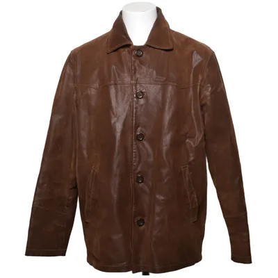 Läderjacka (Brun) från Saki Bomull, Skinn, Polyester