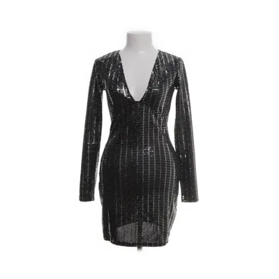 Cocktailklänning (Svart, Silverfärgad) från Divided by H&M Elastan, Metallfiber, Polyester