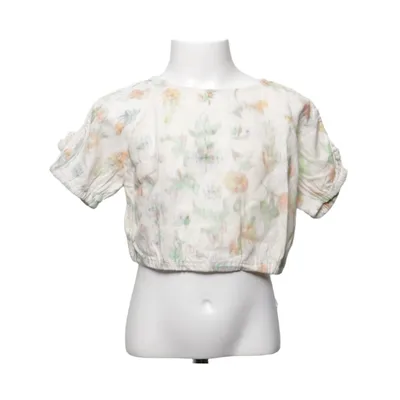 Crop top (Beige, Multicolored) from Zara Linen, Viscose