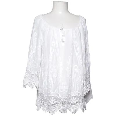 Blouse (Wit) van Made in italy Katoen, Elastaan, Viscose