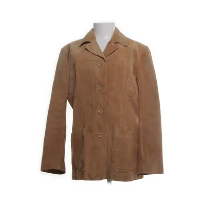 Leren blazer (Bruin, Beige) van Petroff Polyester, Leer
