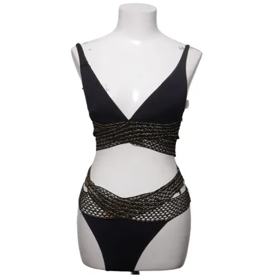 Bikini (Zwart, Goud) van River Island Resort Elastaan, Metallvezel, Polyamide, Polyester
