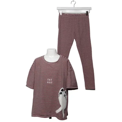 Pyjama (Roze, Zwart) van Under the Stars by Next Katoen, Elastaan