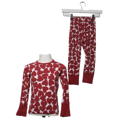Pyjamas (Röd, Vit) från Polarn O. Pyret Elastan, Ekologisk bomull