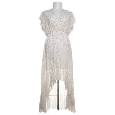 Wrap dress (White, Brown) from Papillonne Elastane, Polyester