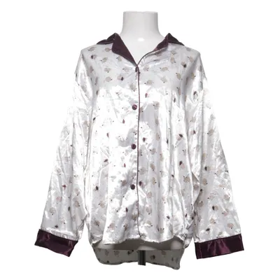 Pyjama shirt (Wit, Lila) van Lady Avenue Katoen, Polyester