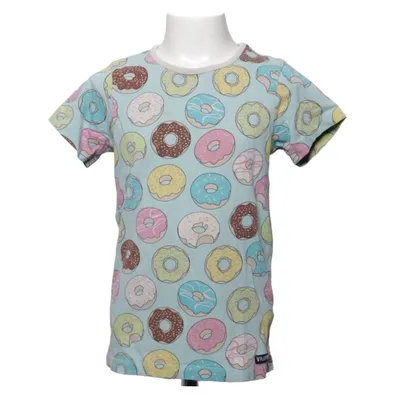 T-shirt (Blå, Flerfärgad) från Villervalla Elastan, Ekologisk bomull
