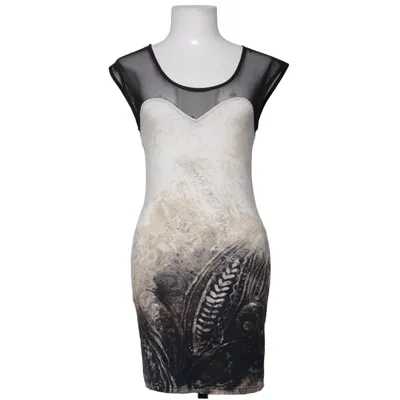 Jurk (Zwart, Wit, Beige) van Angel Katoen, Elastaan