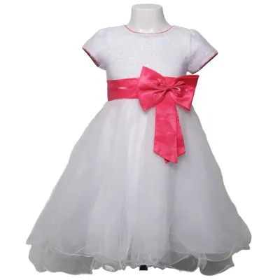 Brudnäbbsklänning (Vit, Rosa) Polyester, Viskos
