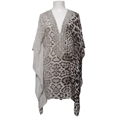 Kaftan (Grijs, Zwart, Wit) van La Vanya Zijde