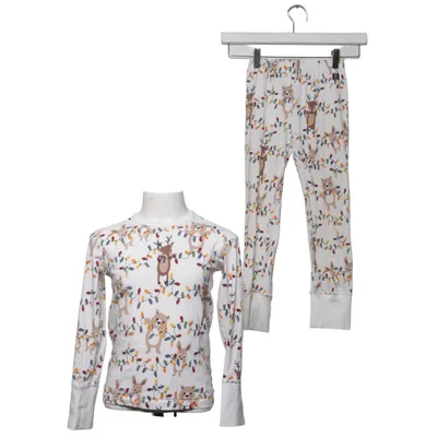 Pyjamas (Vit, Flerfärgad) från Polarn O. Pyret Elastan, Ekologisk bomull