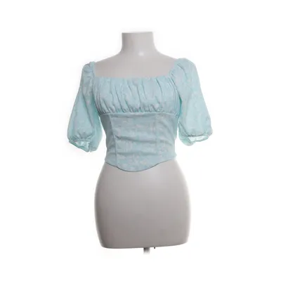 Crop top (Bleu, Blanc) de Gina Tricot Élasthane, Polyester