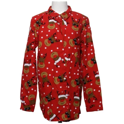 Pyjamahemd (Rot, Mehrfarbig) von Denim & Flower Baumwolle, Viskose