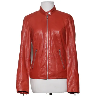 Læderjakke (Rød) fra Manguun Læder, Polyester