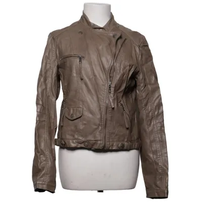 Biker jacket (Brown) from Softy Outerwear Collection Polyester, Polyurethane, Viscose