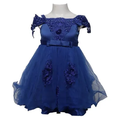 Flower girl dress (Blue) Polyester, Viscose