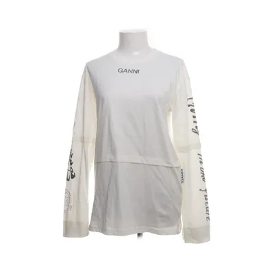 Lange mouwen shirt (Wit, Beige) van Ganni Organisch katoen