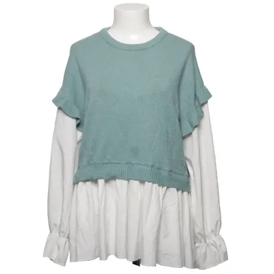 Top (White, Green) from Bodyflirt Polyamide, Polyester, Viscose