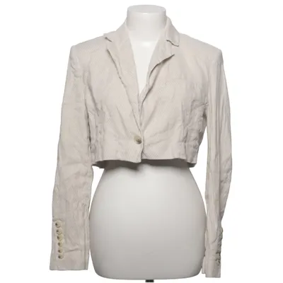 Blazer (Beige) van Zara Katoen, Elastaan, Hennep, Linnen