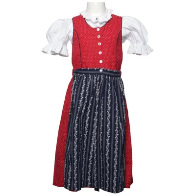 Dirndl (Red, Blue, White, Multicolored) from Isar-Trachten Cotton