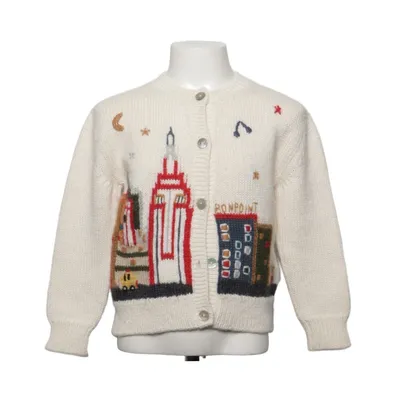 Cardigan (Hvid, Flerfarvet) fra Bonpoint Akryl, Alpacauld