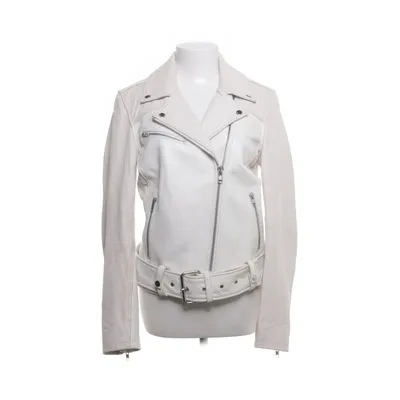 Bikerjack (Wit) van J.Lindeberg Leer, Polyester, Elastaan