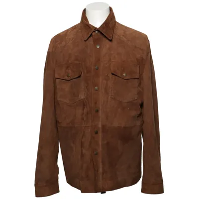 Leren jack (Bruin) van Dallas Leer, Viscose