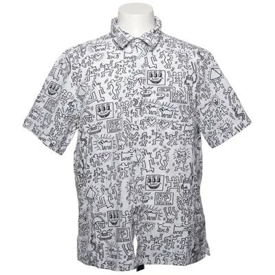 Short sleeve shirt (White, Multicolored) from H&M Cotton