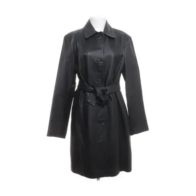 Leather coat (Black) from Leather Sound Leather, Polyester