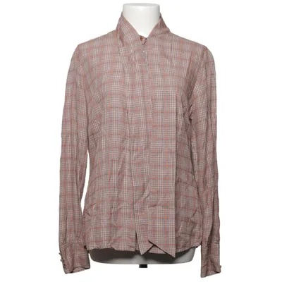 Pussy bow blouse (Brown, Beige) from Stenströms Cotton, Lyocell