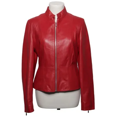 Lederjacke (Rot) von Alba Moda Acetat, Leder, Viskose