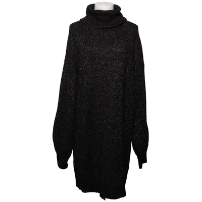 Jurk met col (Zwart, Wit) van DeVal Woman Acryl, Metallvezel, Polyamide