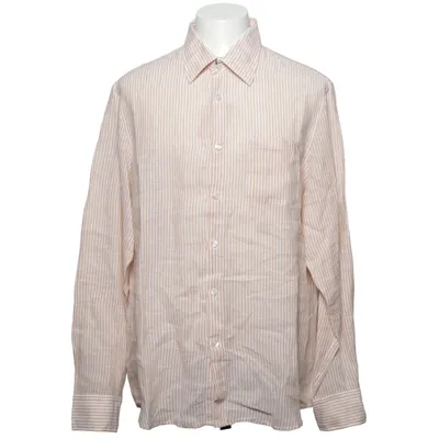 Skjorte (Beige, Hvid) fra Hugo Boss Linned
