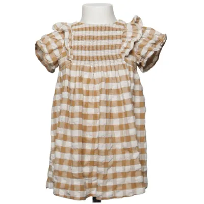Klänning (Brun, Vit) från Zara Baby Bomull, Polyester, Viskos