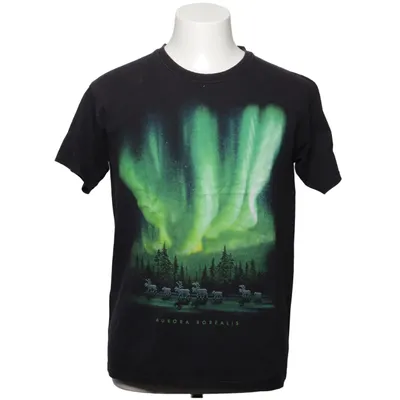 T-shirt (Black, Green) from Fruit of the Loom Cotton