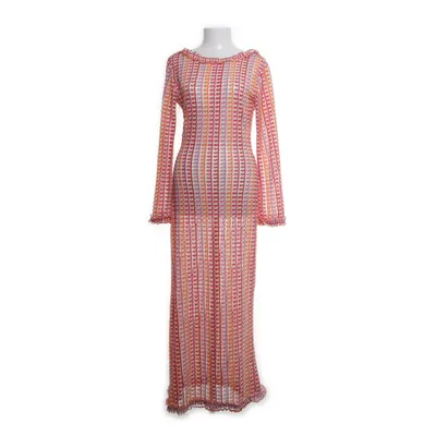 Maxi dress (Multicolored, Pink) Elastane, Polyester