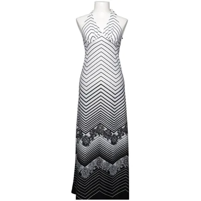 Halterneck-kjole (Sort, Hvid) fra Sudtrikot Polyester
