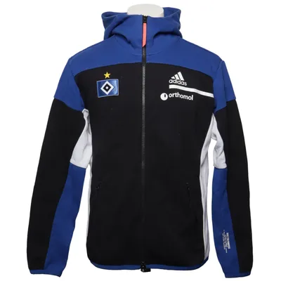 Kapuzenpullover (Blau, Schwarz, Weiß) von Adidas Baumwolle, Recyceltes Polyester