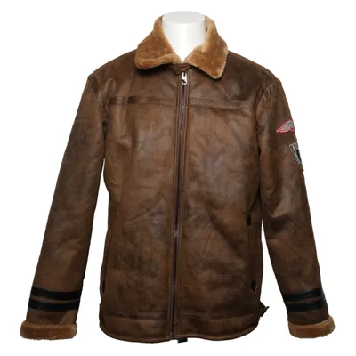 Shearlingjakke (Brun) Læder, Polyester