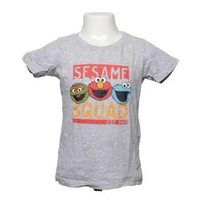 T-shirt (Grå, Rød, Flerfarvet) fra Sesame Street Økologisk bomuld, Viscose