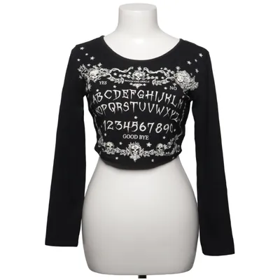 Crop top (Zwart, Wit) van Jawbreaker Katoen, Elastaan