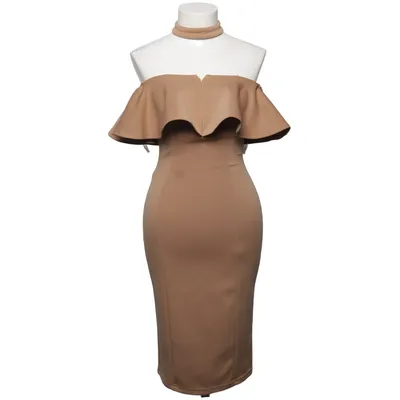 Kjole (Beige) fra Rare London Elastan, Polyester