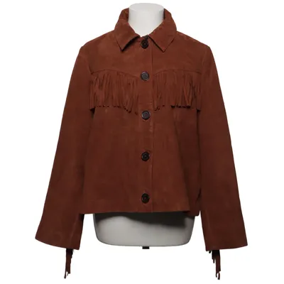Leather jacket (Brown) from Sézane Leather, Viscose