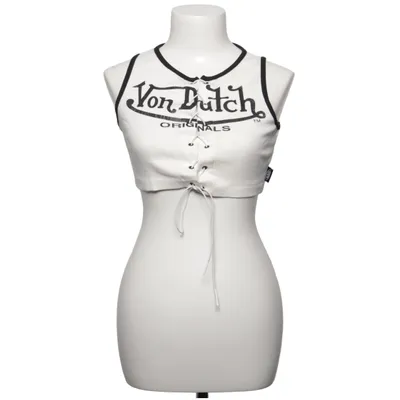 Crop top (Vit, Svart) från Von Dutch Elastan, Ekologisk bomull