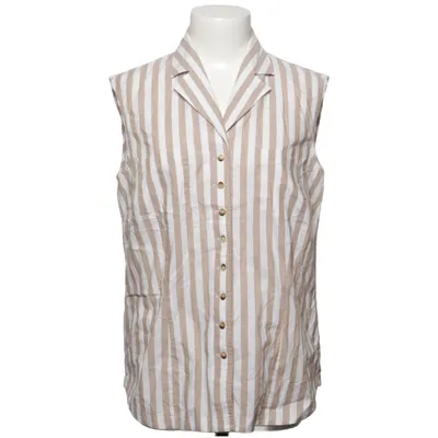 Top (Beige, Wit) van Eterna Excellent Katoen, Linnen