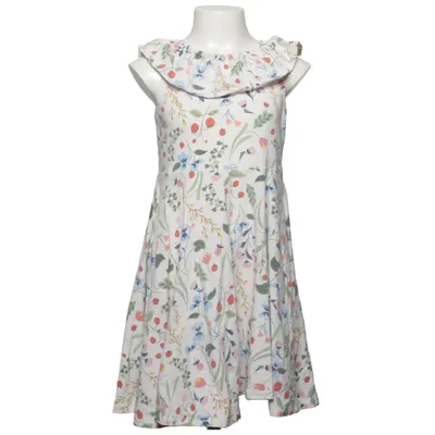 Dress (White, Multicolored) from Polarn O. Pyret Elastane, Organic cotton