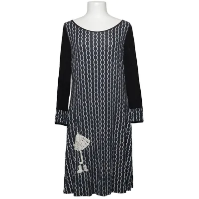 Jurk (Blauw, Wit, Zwart) van Du Milde Elastaan, Viscose