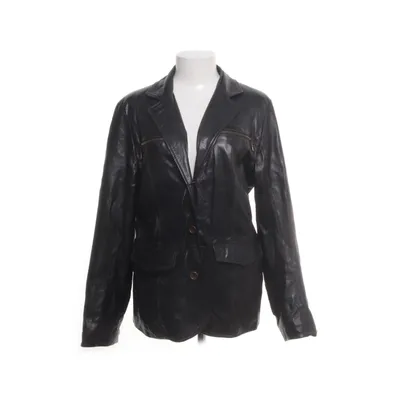 Leren blazer (Zwart) van Goldstein Polyester, Leer