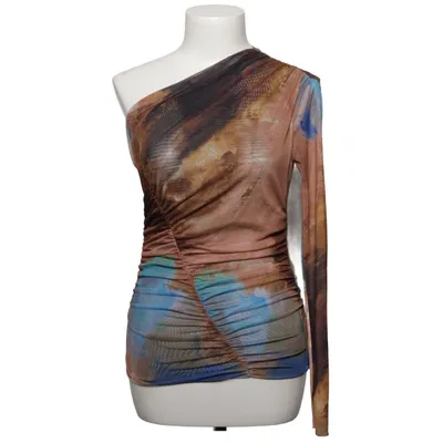Top (Brown, Blue, Multicolored) from Zara Elastane, Polyester